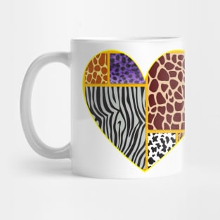 Love Heart Shape Jungle Print Design Mug